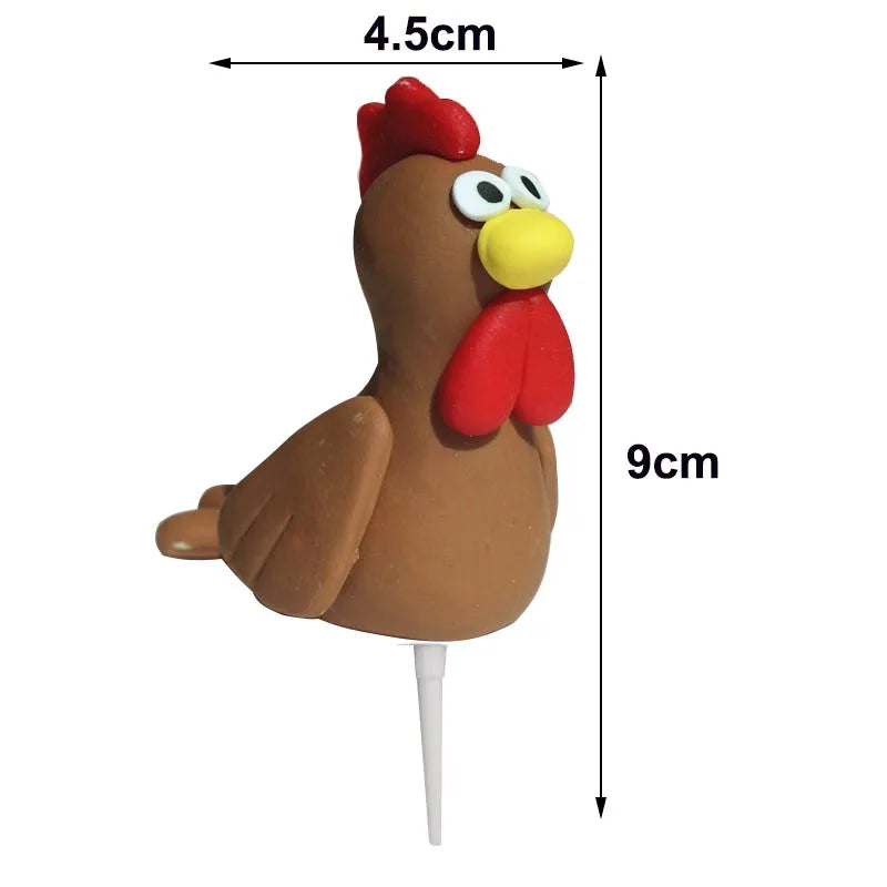 Farm Animal Cake Decoration Farm Theme Birthday Cake Topper Pig Chicken Tractor Cow Figure Cake Topper for Baby Show Farm Party