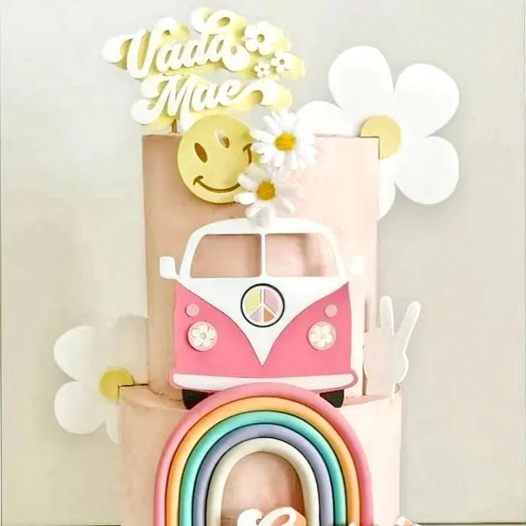 Ins Flower Cake Topper Acrylic Flower Cake Topper Spring for Mother's Day Birthday Wedding Party Cake Decoration