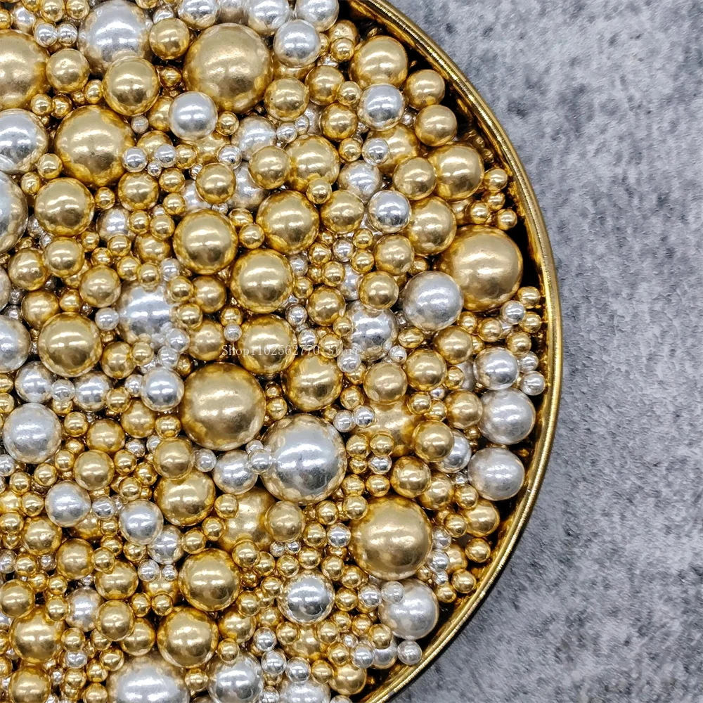 Metal Sugar Needle Shaped Sugar Beads Gold Silver Cake Decoration Donut Baking Holiday Party Dessert Decoration Decoration