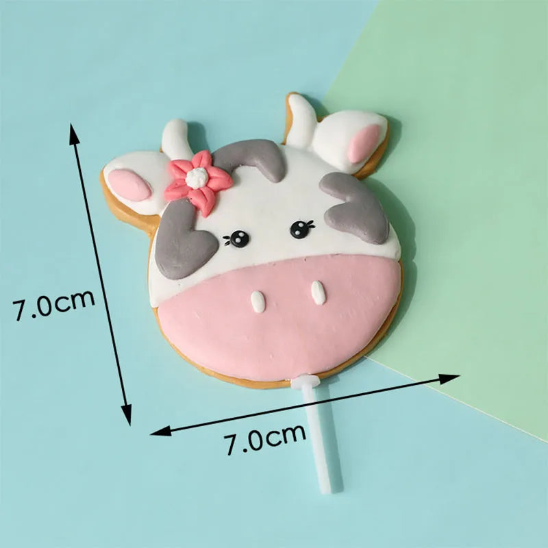 Farm Animal Cake Decoration Farm Theme Birthday Cake Topper Pig Chicken Tractor Cow Figure Cake Topper for Baby Show Farm Party