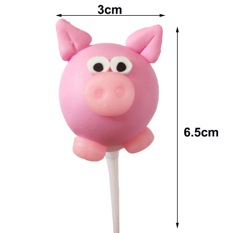 Farm Animal Cake Decoration Farm Theme Birthday Cake Topper Pig Chicken Tractor Cow Figure Cake Topper for Baby Show Farm Party