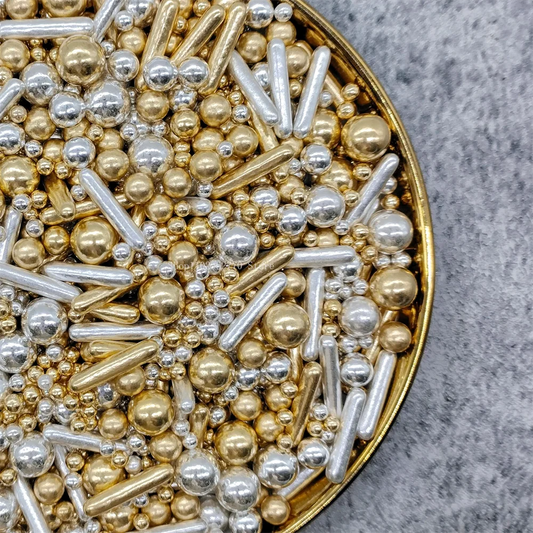 Metal Sugar Needle Shaped Sugar Beads Gold Silver Cake Decoration Donut Baking Holiday Party Dessert Decoration Decoration